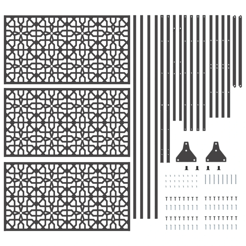 vidaXL Privātuma ekrāns Melna 100 x 50 x 180 cm Tērauds