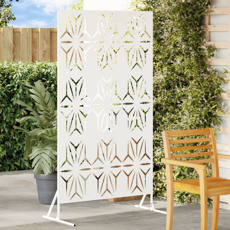 vidaXL Privātuma ekrāns Balts 100 x 50 x 180 cm Tērauds