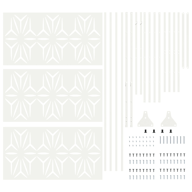 vidaXL Privātuma ekrāns Balts 100 x 50 x 180 cm Tērauds