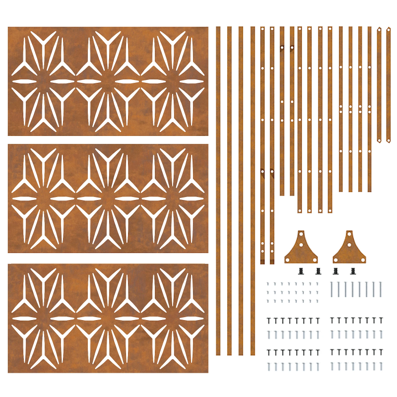 vidaXL Privātuma ekrāns Pelēka 100 x 50 x 180 cm Laika tērauds