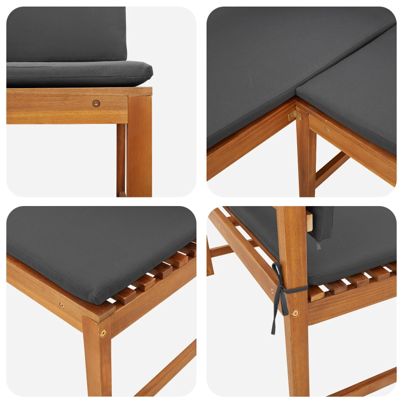 vidaXL Dārza krēsls Brūna 140 x 100 x 91cm Akācijas masīvkoks