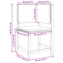 vidaXL Dārza krēsls Brūna 50 x 50 x 91cm Akācijas masīvkoks