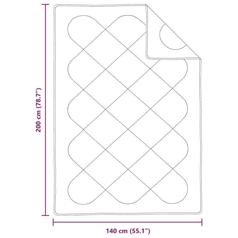 vidaXL Ziemas gultas sega Balts 240 x 222 x 5 cm Poliesters