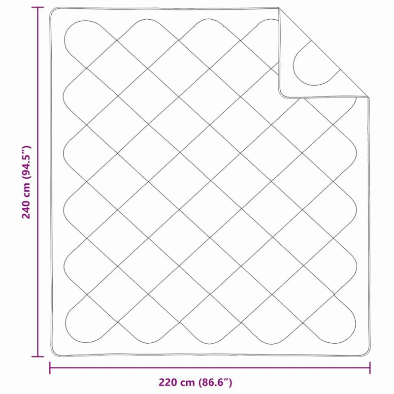 vidaXL Ziemas gultas sega Balts 240 x 222 x 5 cm Poliesters