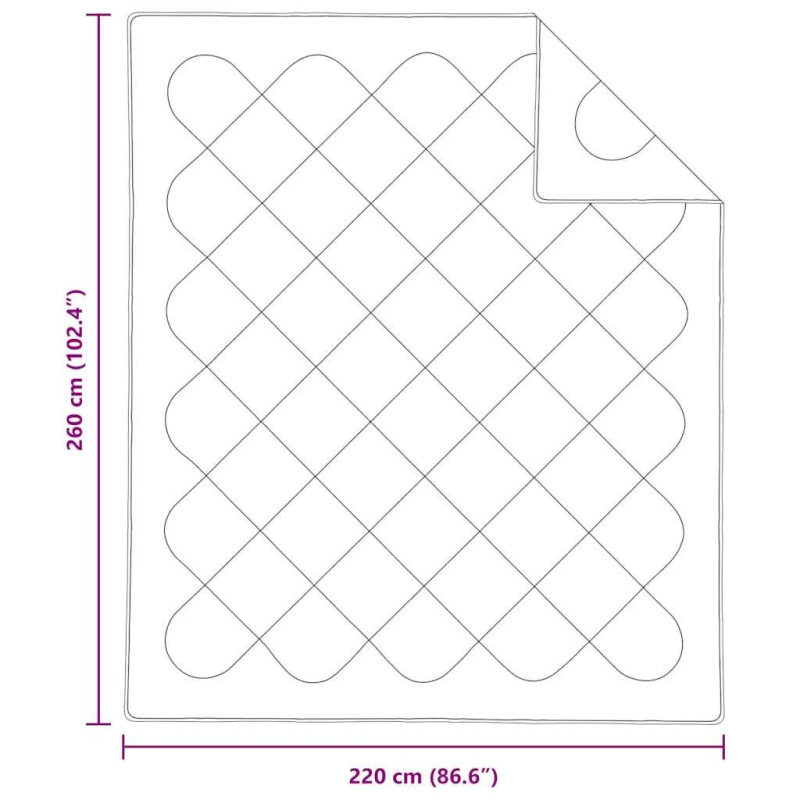 vidaXL Ziemas gultas sega Balts 240 x 222 x 5 cm Poliesters
