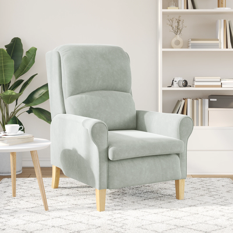 vidaXL atpūtas krēsls Gaiši pelēka 76 x 94 x 102 cm Samts