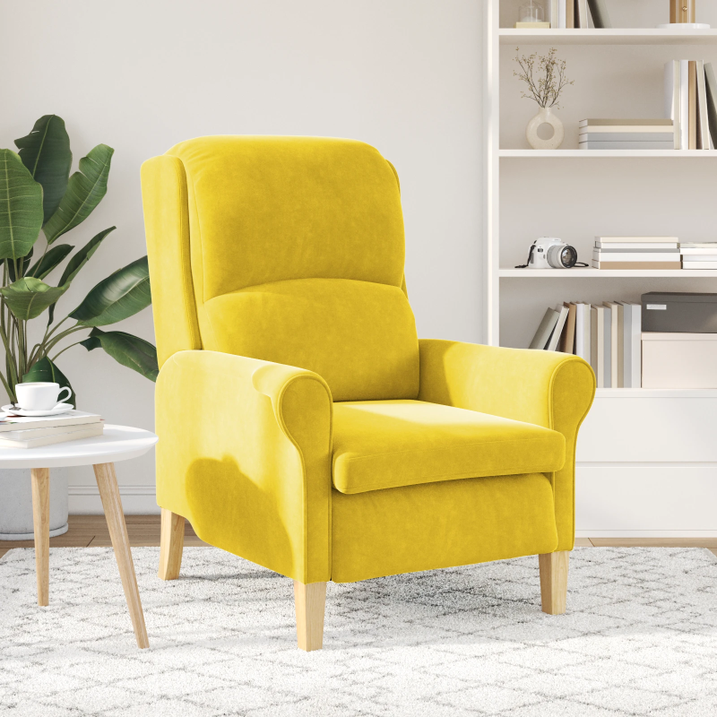 vidaXL atpūtas krēsls Dzeltena 76 x 94 x 102 cm Samts