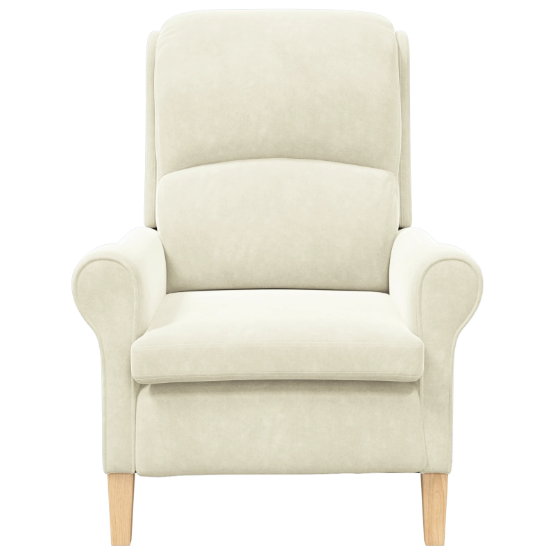 vidaXL atpūtas krēsls Krēmkrāsa 76 x 94 x 102 cm Samts