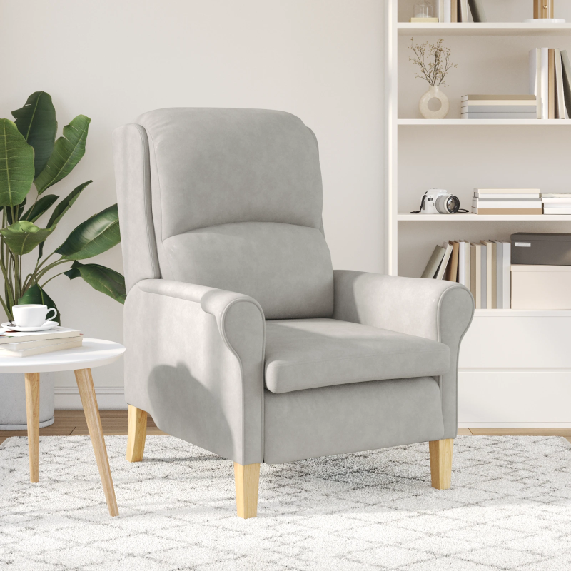 vidaXL atpūtas krēsls Gaiši pelēka 76 x 94 x 102 cm Mikrošķiedra