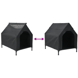 vidaXL Mājdzīvnieku māja Melna 110 x 75 x 90 cm Tērauds