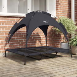 vidaXL Suņu gulta Melna 122 x 93 x 106,5 cm Tērauds