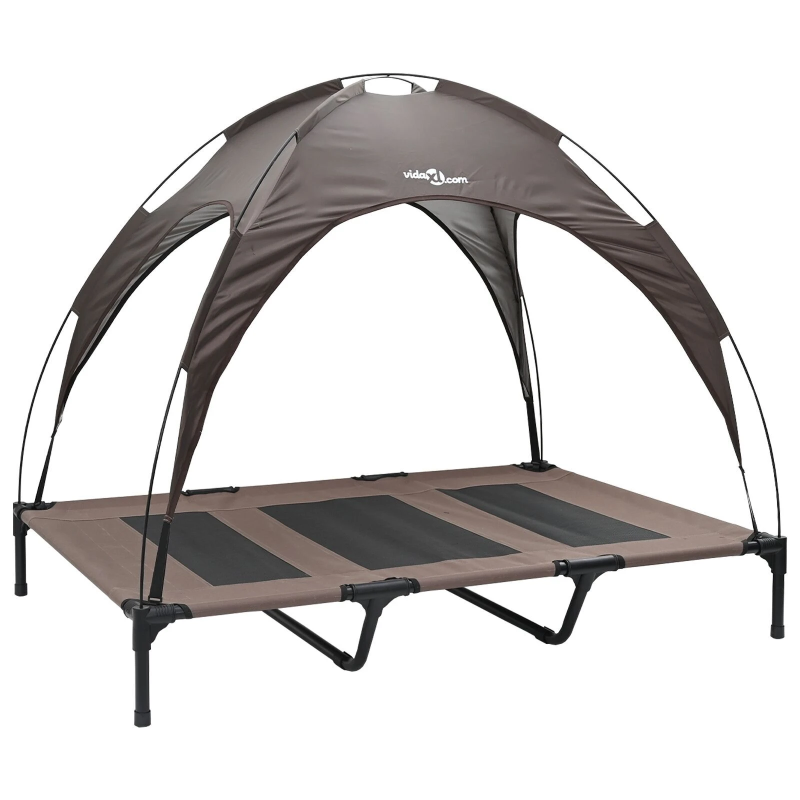 vidaXL Suņu gulta Brūna 122 x 93 x 106,5 cm Tērauds