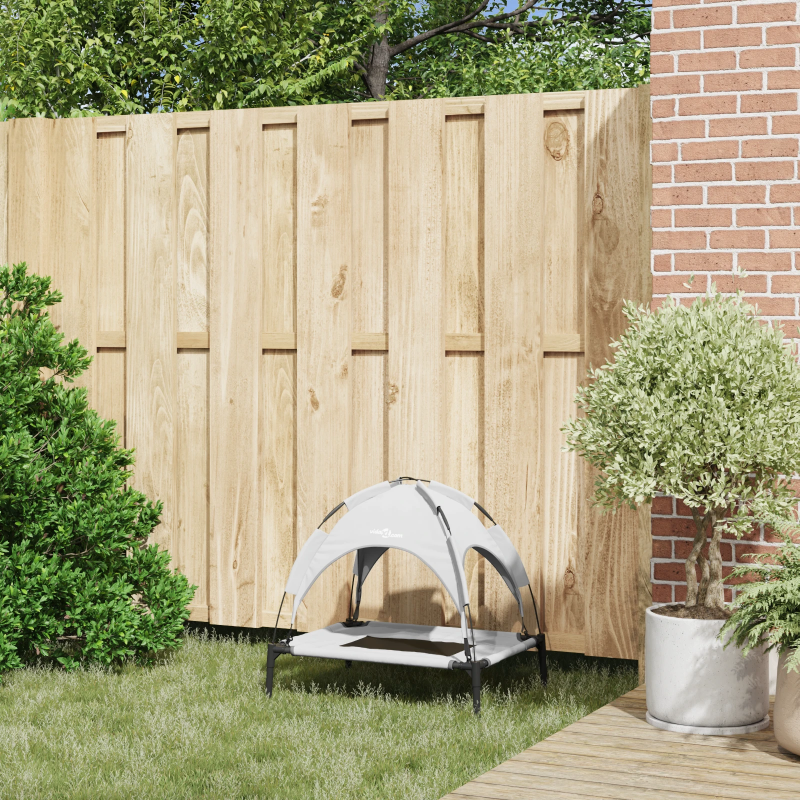 vidaXL Suņu gulta Sudrabaini pelēks 62 x 48 x 61 cm Tērauds