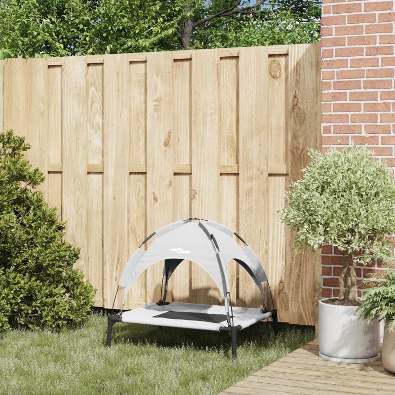 vidaXL Suņu gulta Sudrabaini pelēks 76 x 62 x 70,5 cm Tērauds