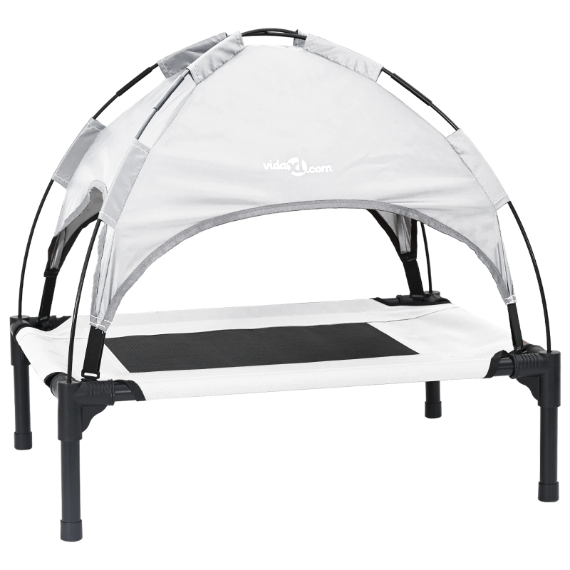 vidaXL Suņu gulta Sudrabaini pelēks 76 x 62 x 70,5 cm Tērauds