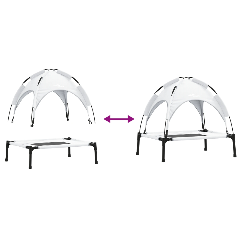 vidaXL Suņu gulta Sudrabaini pelēks 76 x 62 x 70,5 cm Tērauds