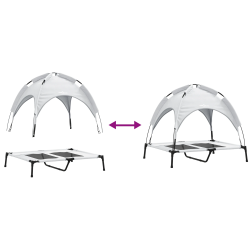 vidaXL Suņu gulta Sudrabaini pelēks 92 x 77 x 82,5 cm Tērauds