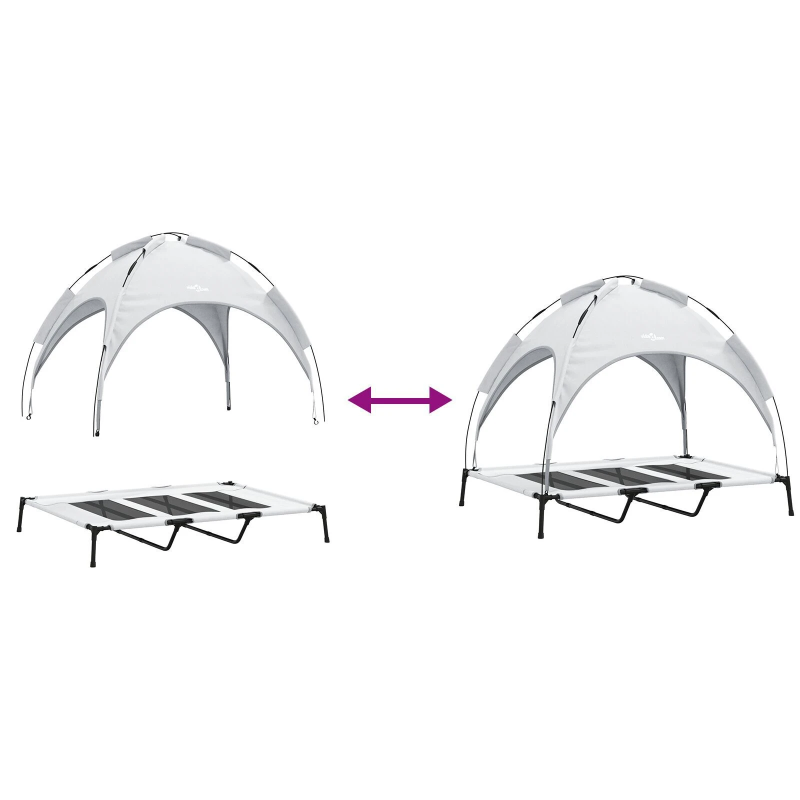 vidaXL Suņu gulta Sudrabaini pelēks 122 x 93 x 106,5 cm Tērauds