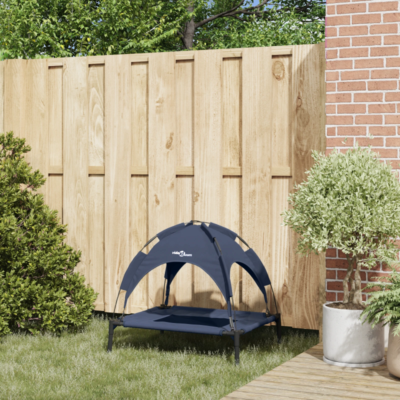 vidaXL Suņu gulta Tums zils 76 x 62 x 70,5 cm Tērauds