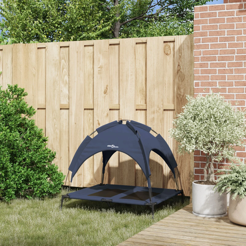 vidaXL Suņu gulta Tums zils 92 x 77 x 82,5 cm Tērauds