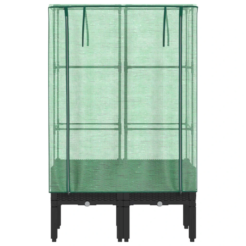 vidaXL paaugstināta puķu kaste ar pārsegu, 80x40x140 cm