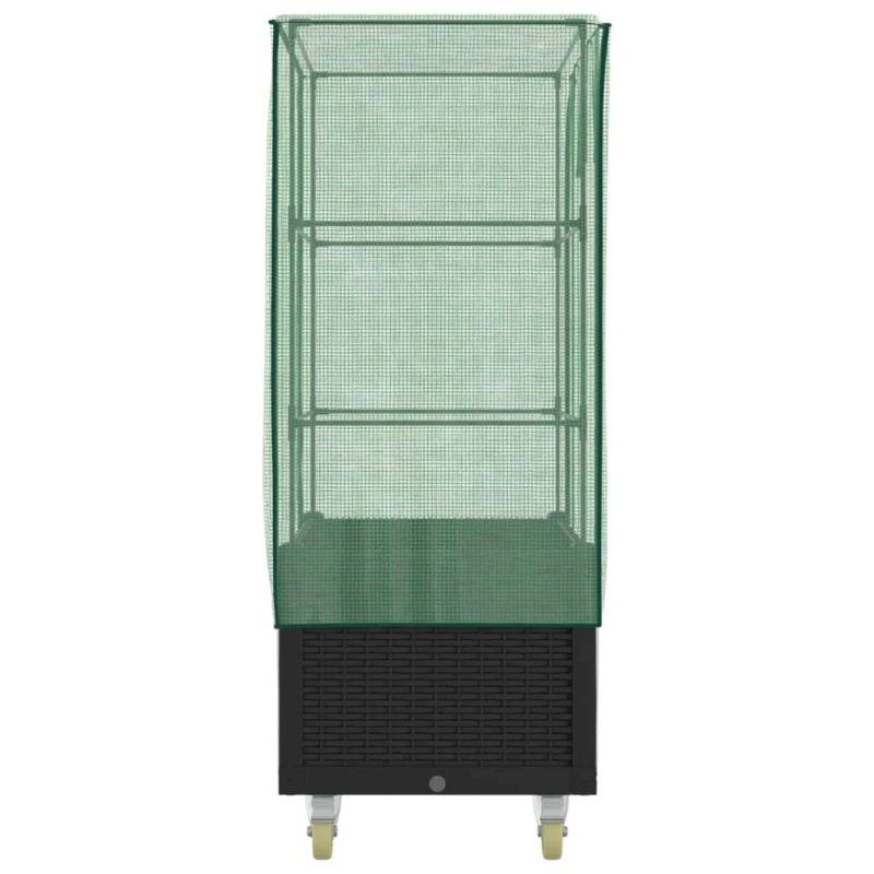 vidaXL paaugstināta puķu kaste ar pārsegu un riteņiem, 80x50x182 cm