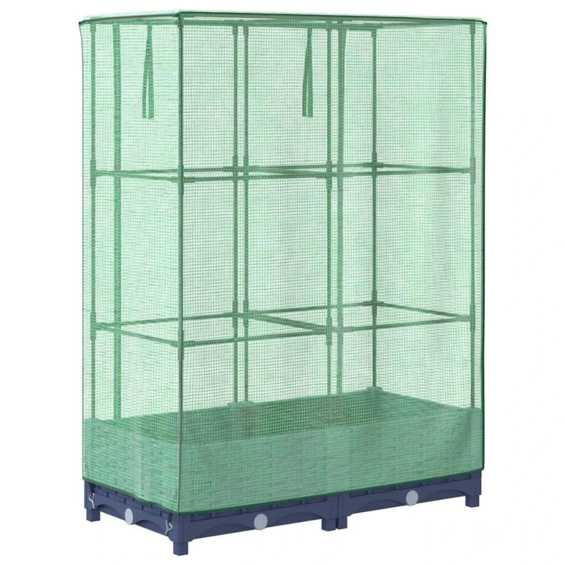 vidaXL paaugstināta puķu kaste ar pārsegu, 80x40x123 cm