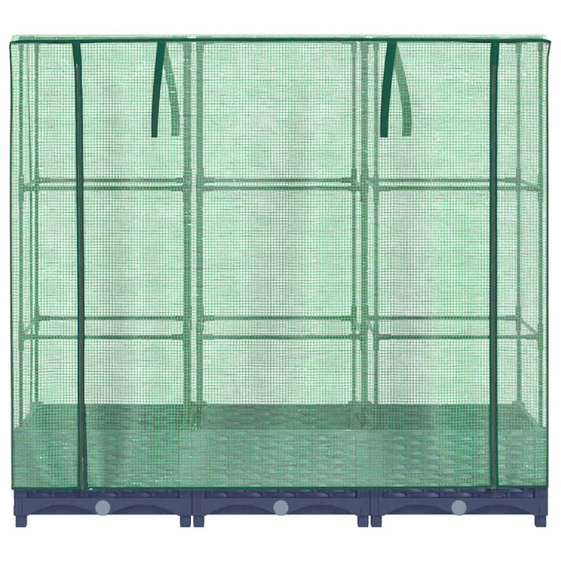 vidaXL augstā puķu dobe ar siltumnīcas pārsegu, rotangpalmas imitācija, 120x40x123 cm