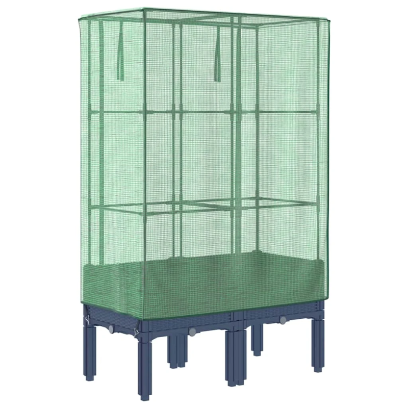 vidaXL paaugstināta puķu kaste ar pārsegu, 80x40x140 cm