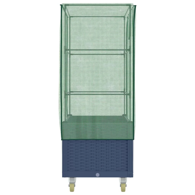 vidaXL paaugstināta puķu kaste ar pārsegu un riteņiem, 80x50x182 cm