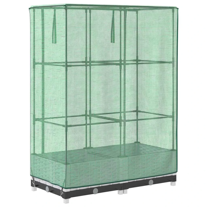 vidaXL paaugstināta puķu kaste ar pārsegu, 80x40x123 cm