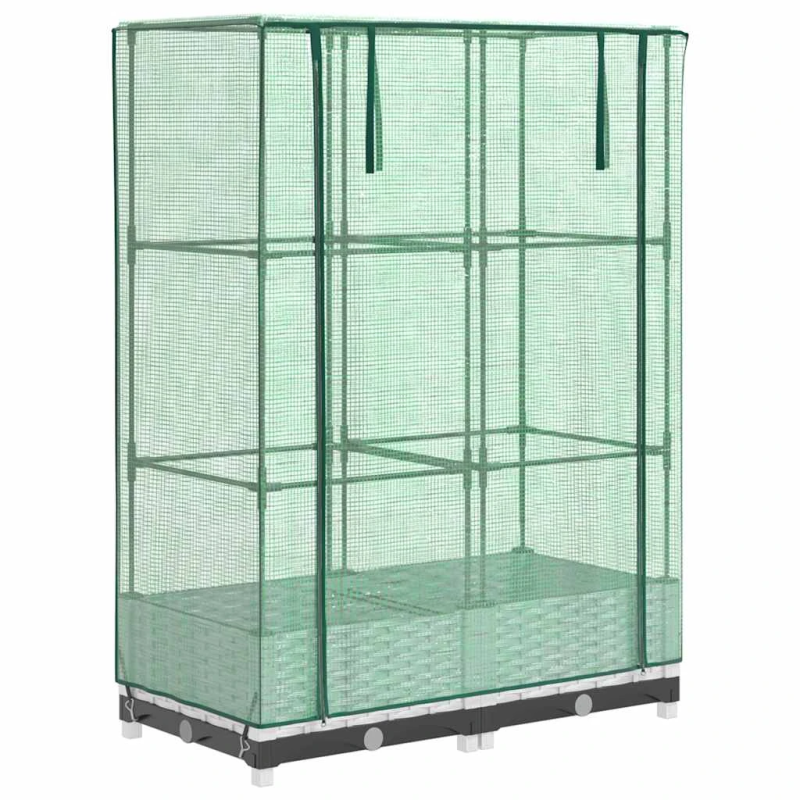 vidaXL paaugstināta puķu kaste ar pārsegu, 80x40x123 cm