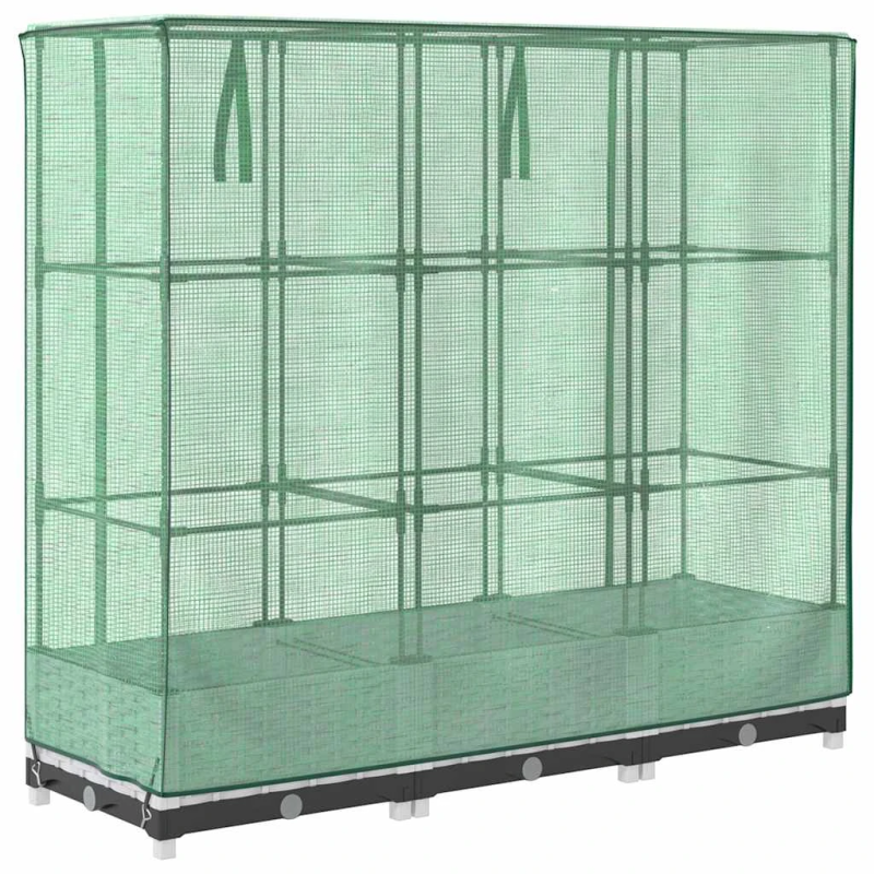 vidaXL paaugstināta puķu kaste ar pārsegu, 120x40x123 cm