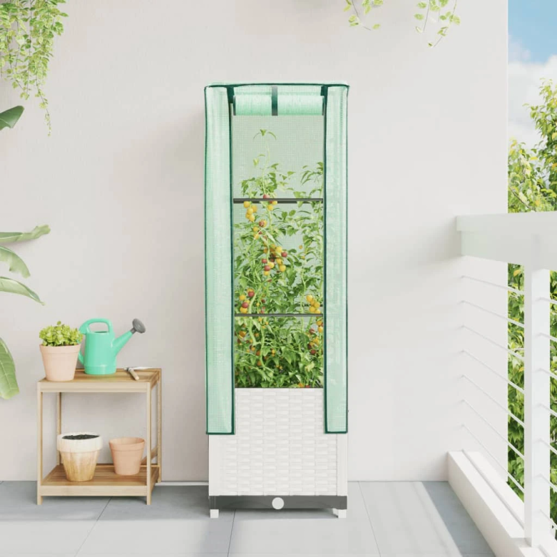 vidaXL paaugstināta puķu kaste ar pārsegu, 40x40x139 cm