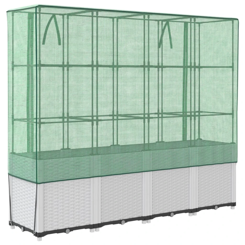 vidaXL paaugstināta puķu kaste ar pārsegu, 160x40x153 cm