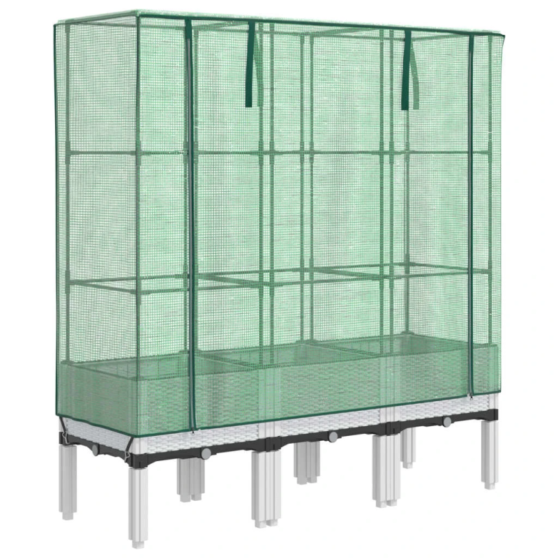 vidaXL paaugstināta puķu kaste ar pārsegu, 120x40x140 cm