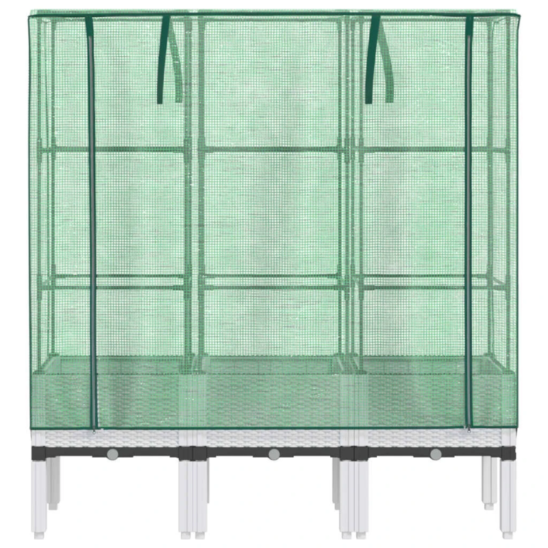 vidaXL paaugstināta puķu kaste ar pārsegu, 120x40x140 cm