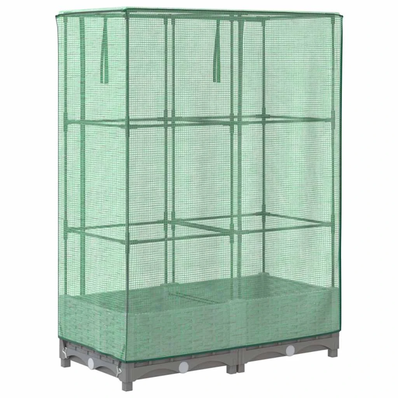 vidaXL paaugstināta puķu kaste ar pārsegu, 80x40x123 cm