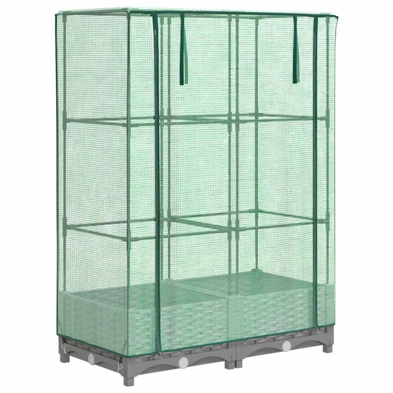 vidaXL paaugstināta puķu kaste ar pārsegu, 80x40x123 cm