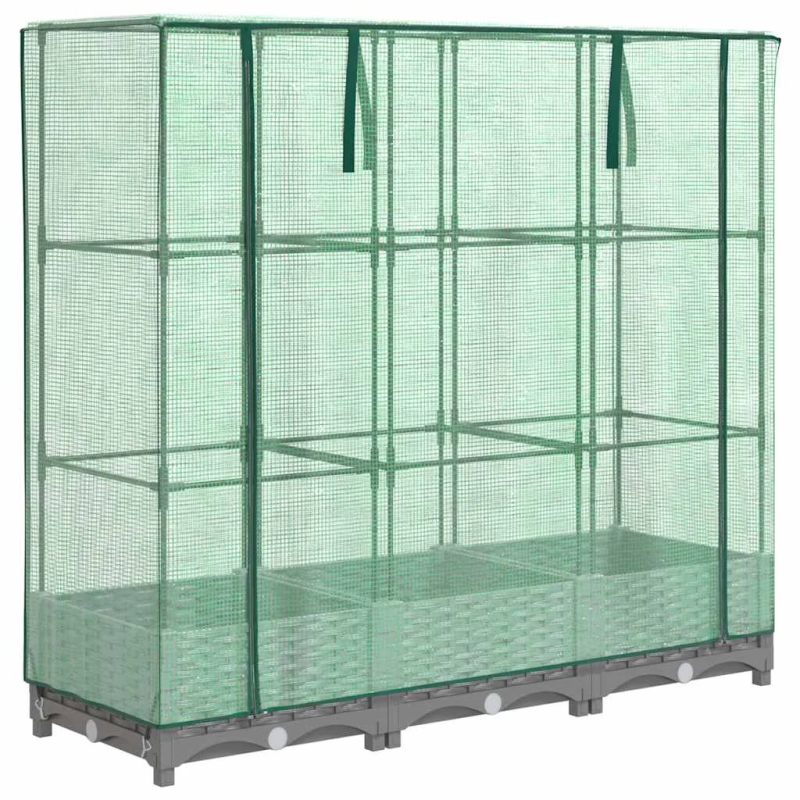 vidaXL paaugstināta puķu kaste ar pārsegu, 120x40x123 cm