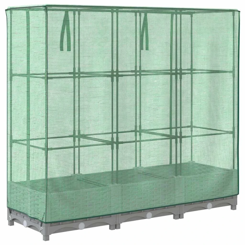 vidaXL paaugstināta puķu kaste ar pārsegu, 120x40x123 cm