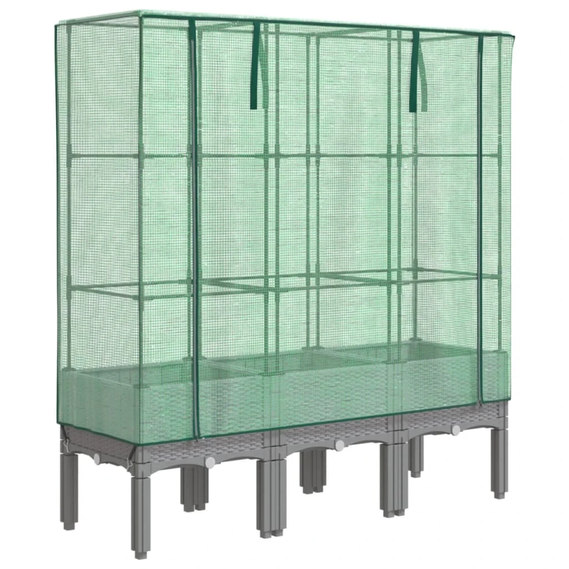 vidaXL paaugstināta puķu kaste ar pārsegu, 120x40x140 cm