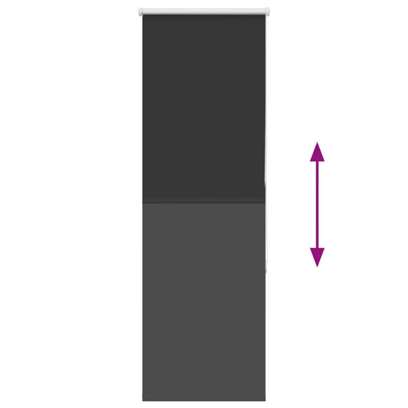 vidaXL rullo žalūzija melna 45x130 cm auduma platums 40,7cm poliesters