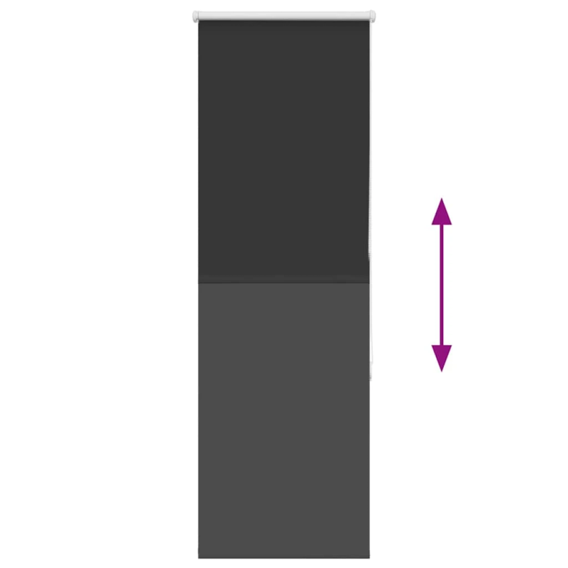 vidaXL rullo žalūzija melna 50x130 cm auduma platums 45,7cm poliesters