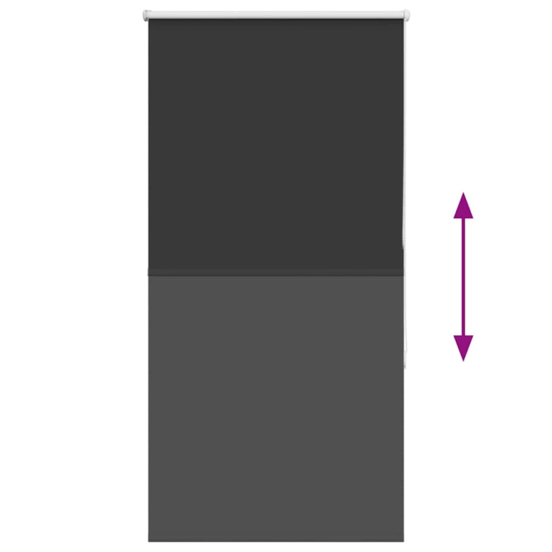 vidaXL rullo žalūzija melna 85x130 cm auduma platums 80,7cm poliesters