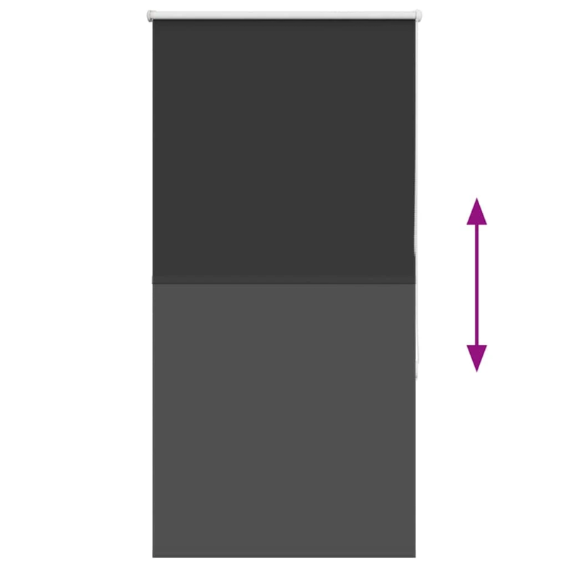 vidaXL rullo žalūzija melna 80x175 cm auduma platums 75,7cm poliesters