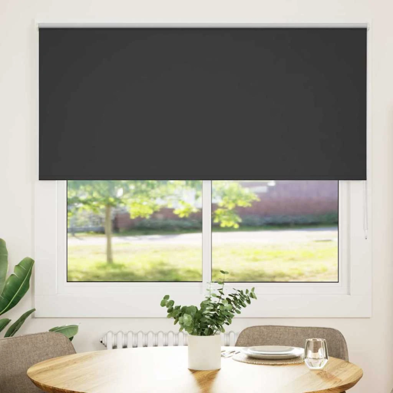 vidaXL Rullo žalūzija Blackout Black 145x175 cm Auduma platums 141,6cm