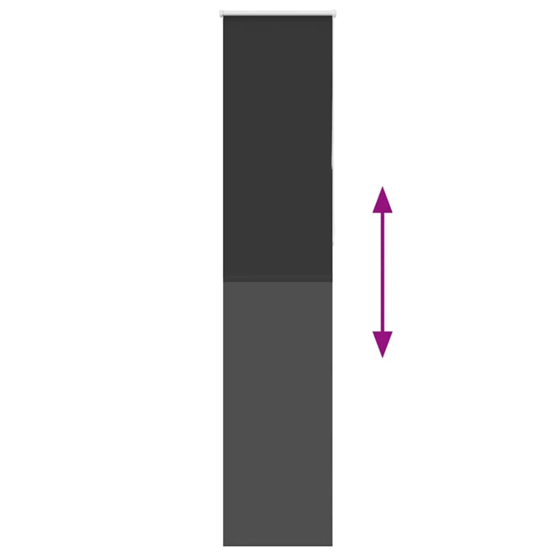 vidaXL rullo žalūzija melna 60x210 cm auduma platums 55,7cm poliesters