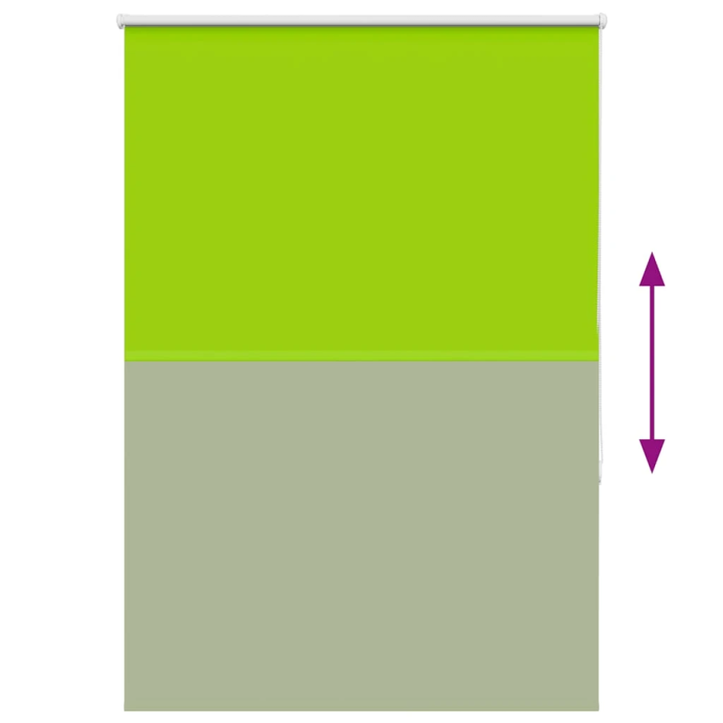 vidaXL rullo žalūzija lapas zaļas 110x150 cm auduma platums 105,7 cm