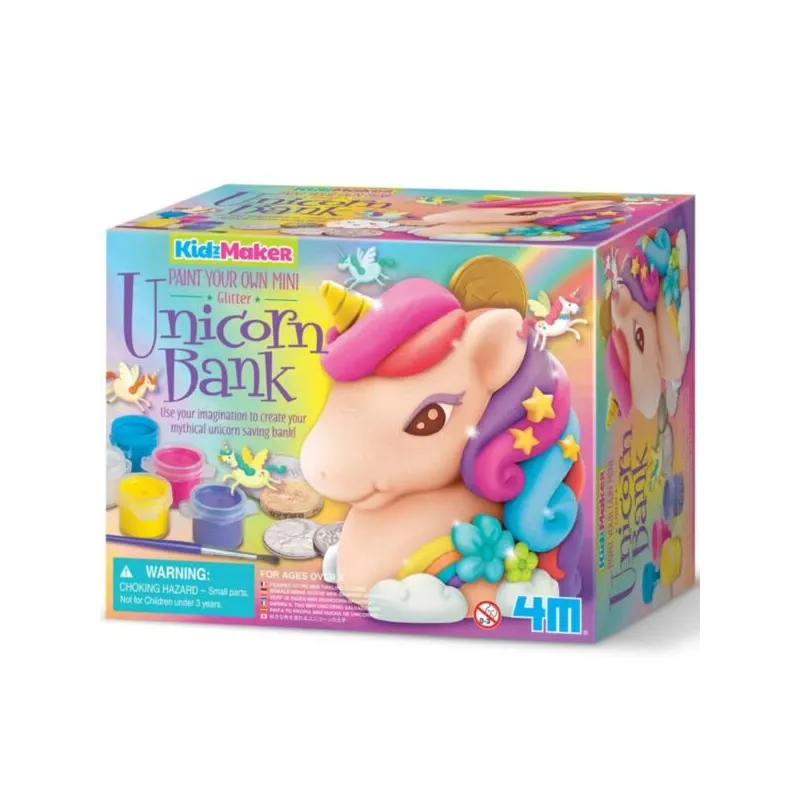 4M Izkrāsojiet savu mini spīdīgo vienradžu krājkasīti